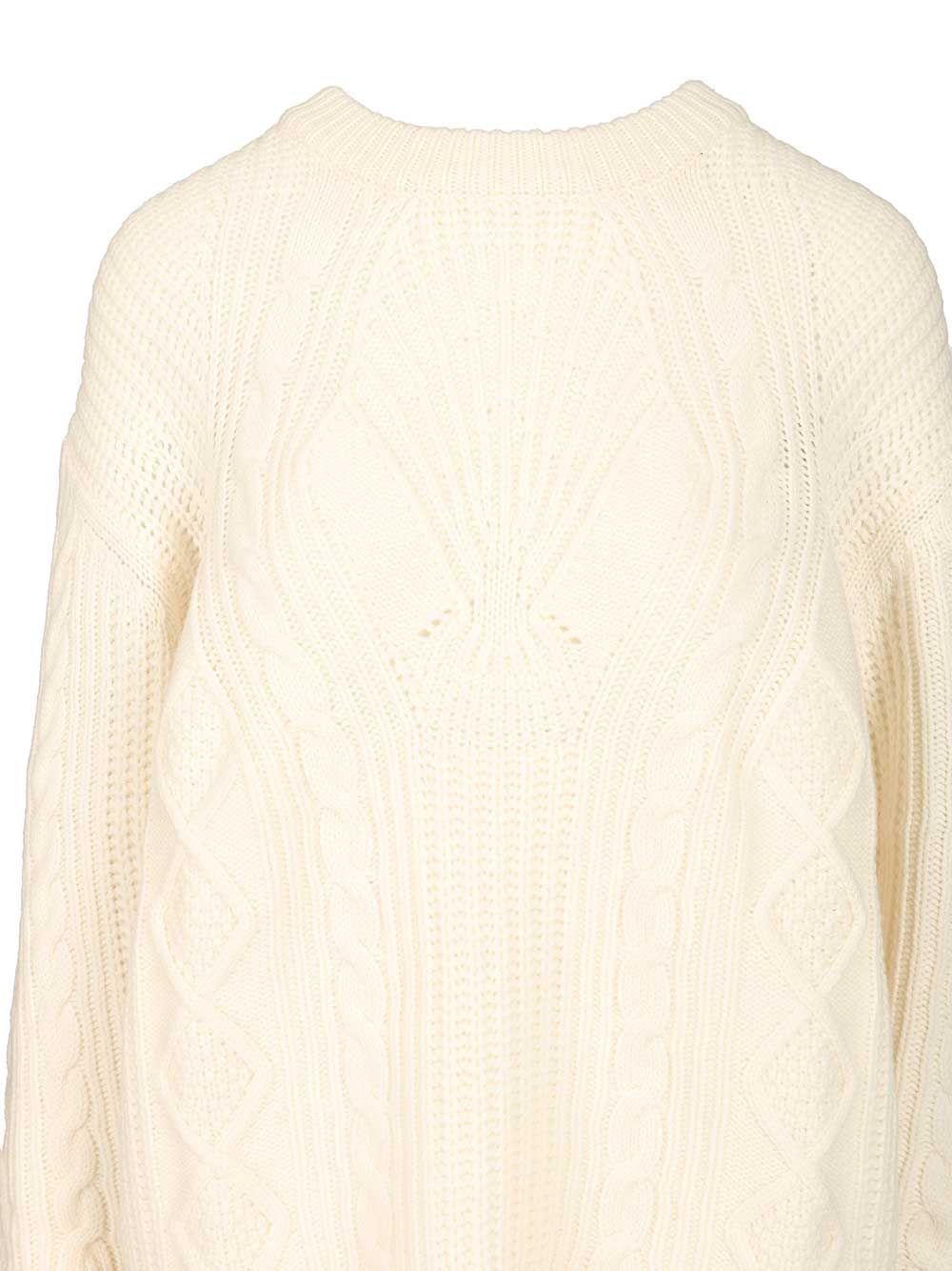 Silva cable knit sweater White Wool Cashmere Knitwear