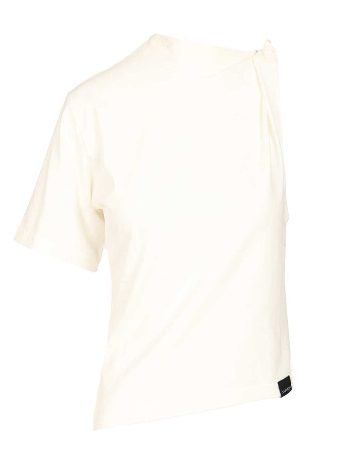 Asymmetrical T-shirt White Cotton