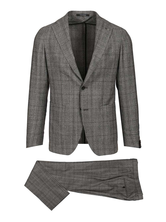 Montecarlo Prince of Wales suit i Grey Lana Vergine Super 110s Dress