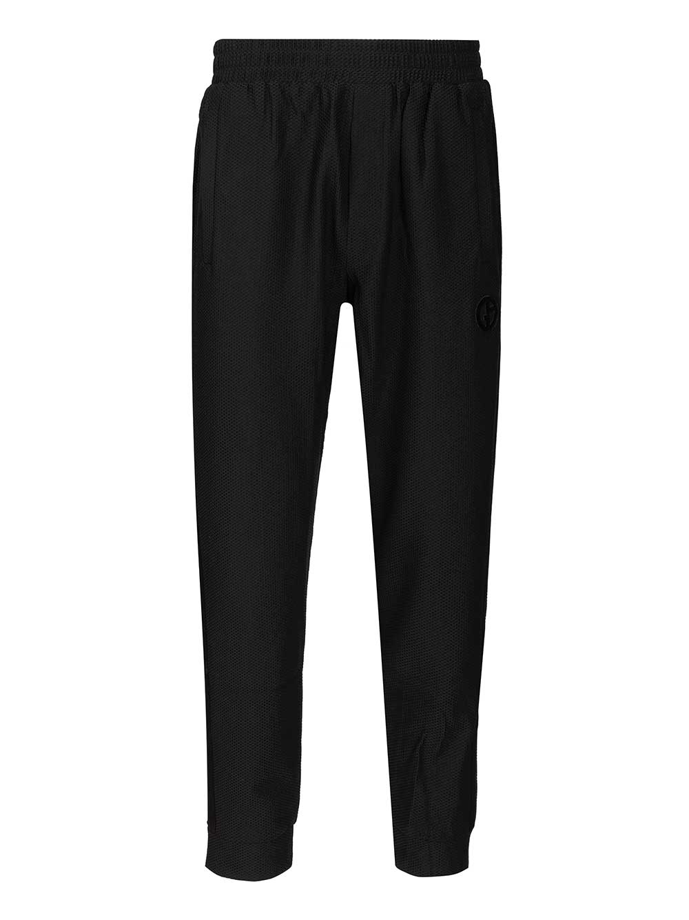 Technical Gaufré Trousers Black Elastane