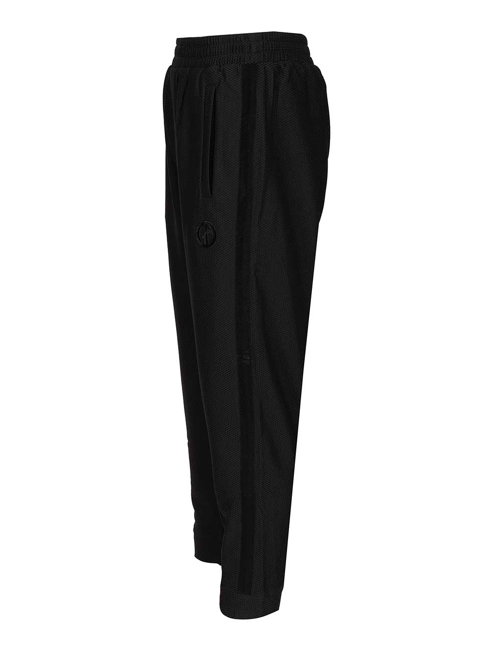Technical Gaufré Trousers Black Elastane