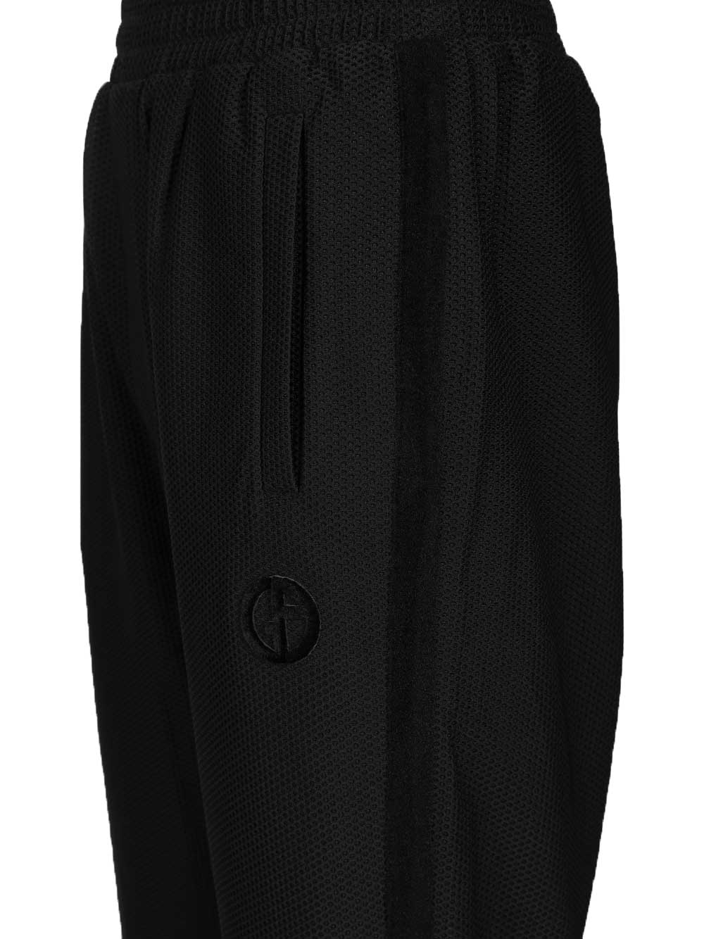 Technical Gaufré Trousers Black Elastane
