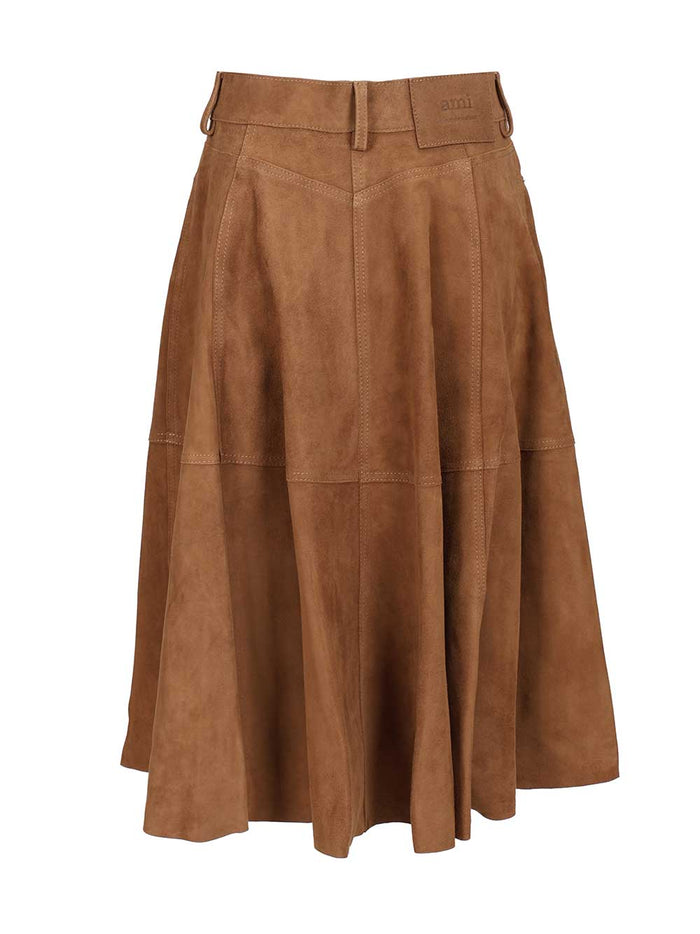 Suede skirt Brown Cuir De Chevre