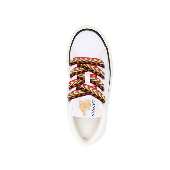 Lanvin Cotton Lace-Up Sneakers White