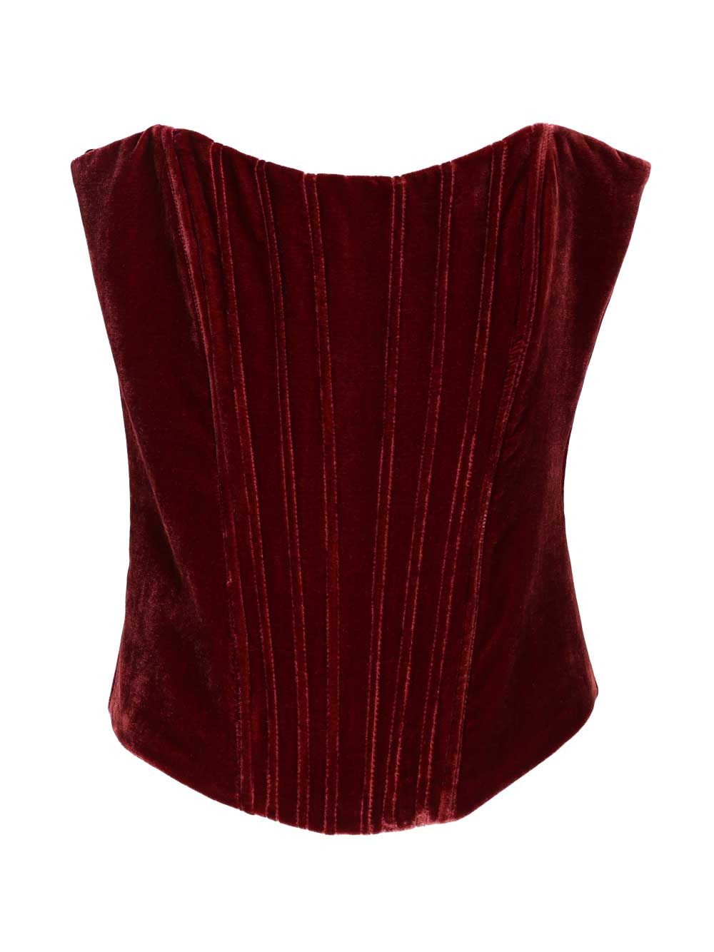 Elena Corset Top Bordeaux Rayon Tops