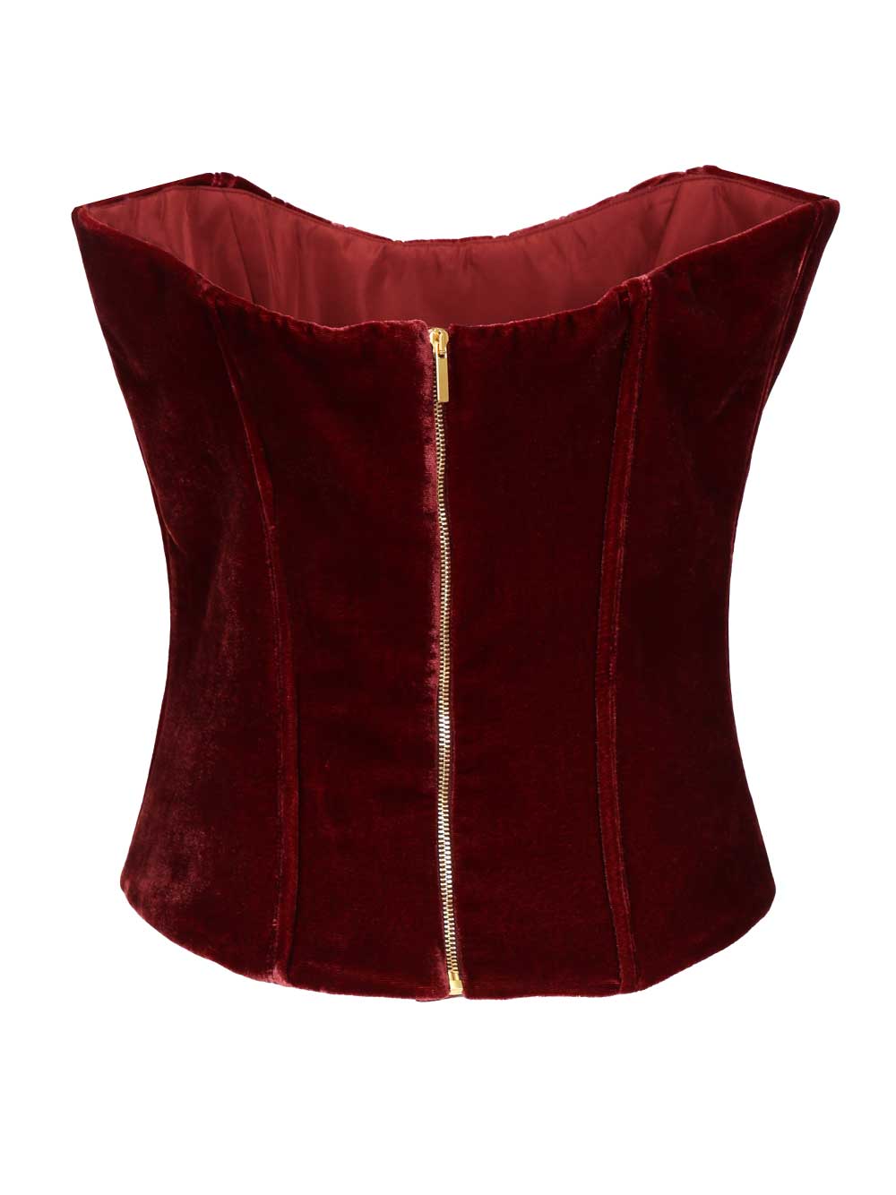 Elena Corset Top Bordeaux Rayon Tops