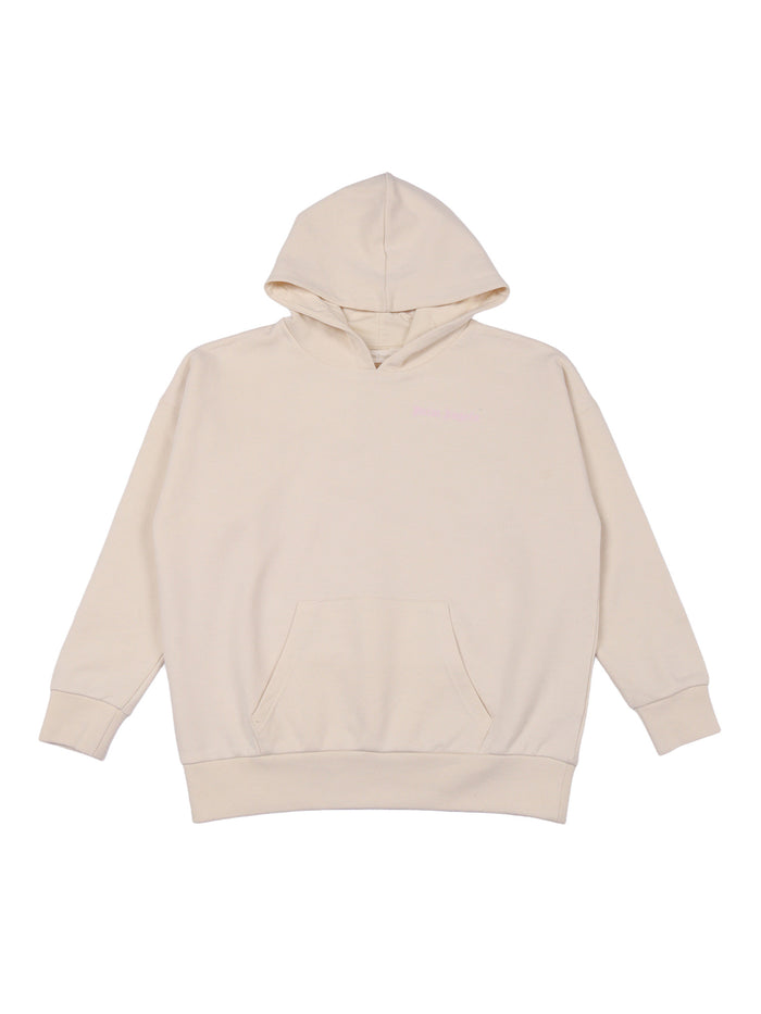 OVERLOGO OVER FIT HOODIE GIRL Beige Cotton Sweatshirt