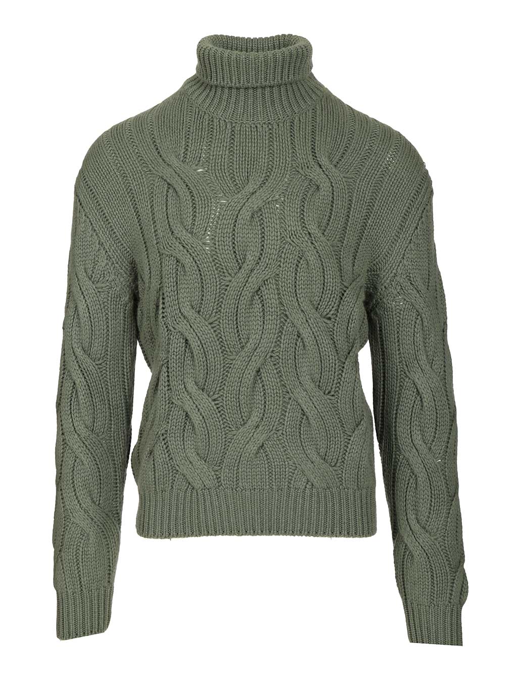 Cashmere cable knit sweater Green Knitwear