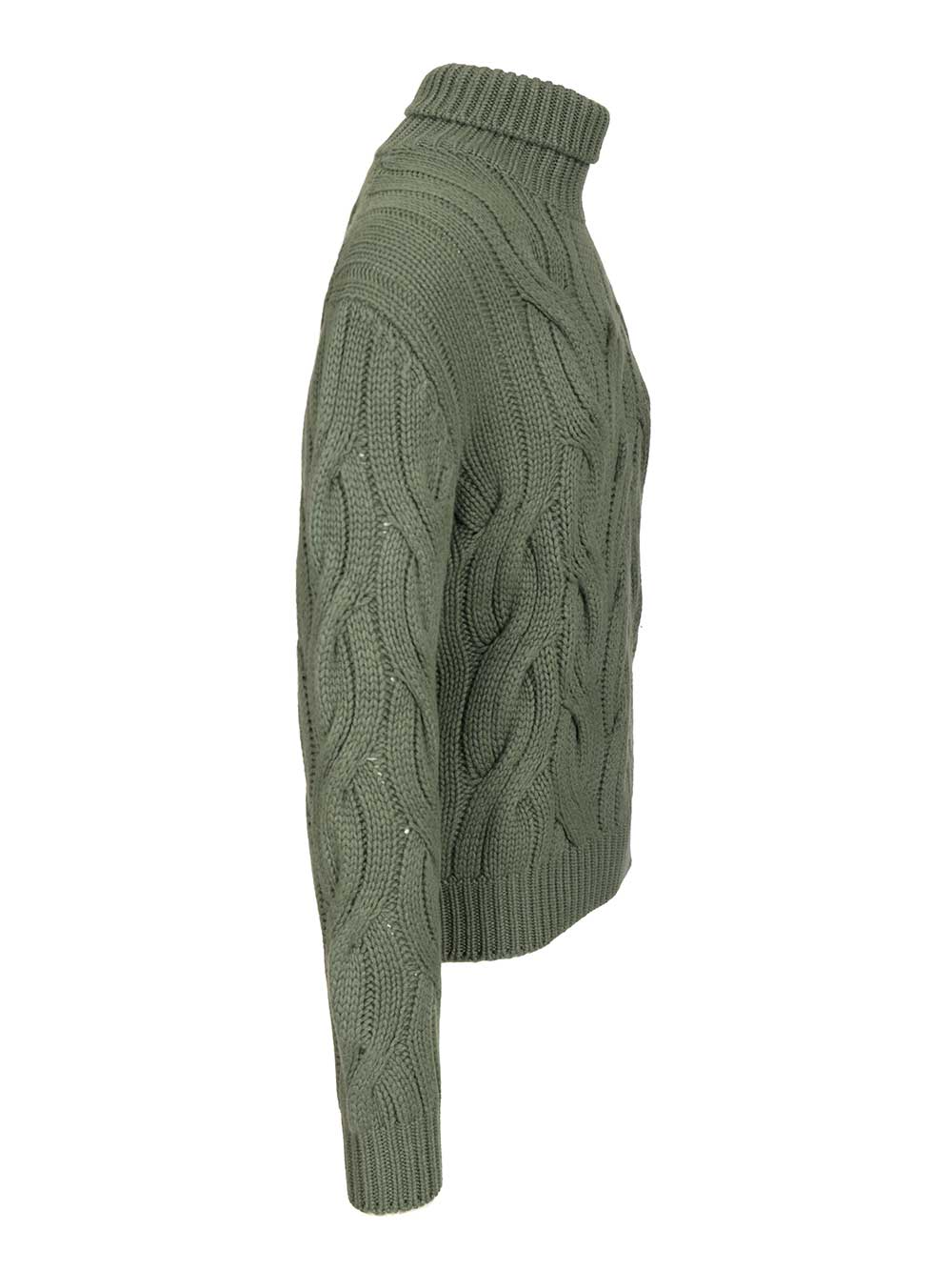 Cashmere cable knit sweater Green Knitwear