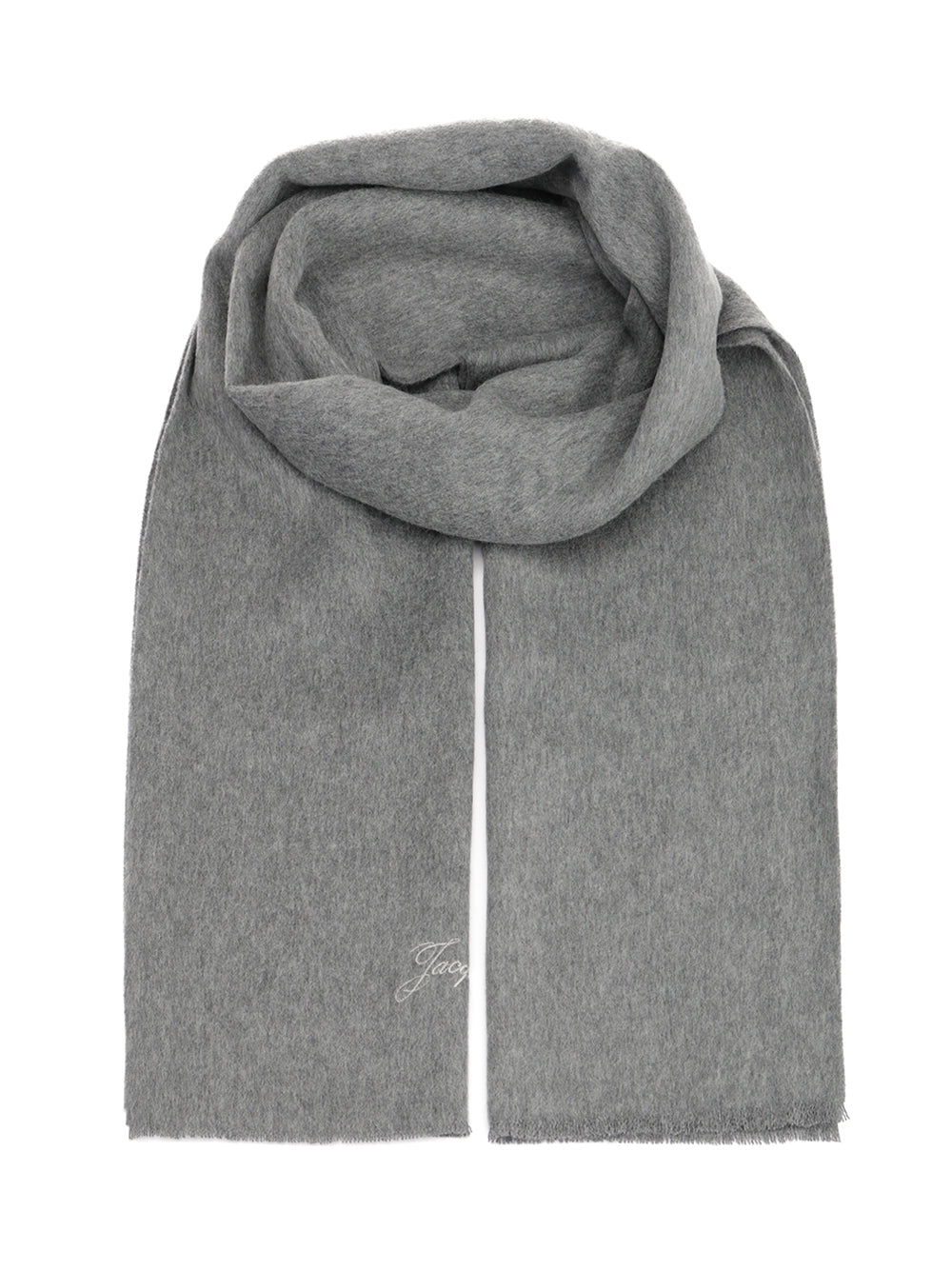 Tailored Scarf Grey Wool Cashmere And Foulards