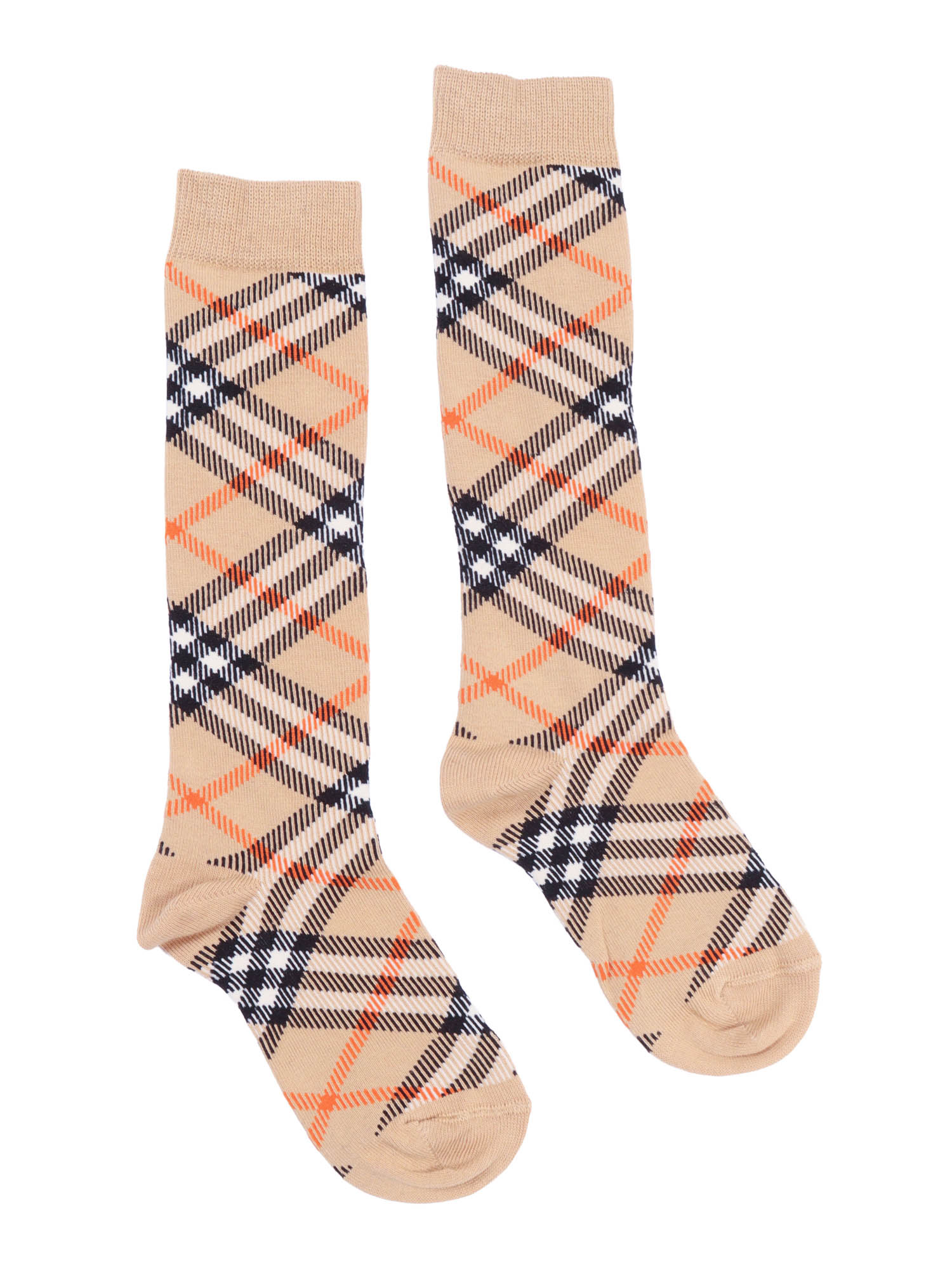 KID HOSIERY Beige Cotton Polyamide Elastane Socks