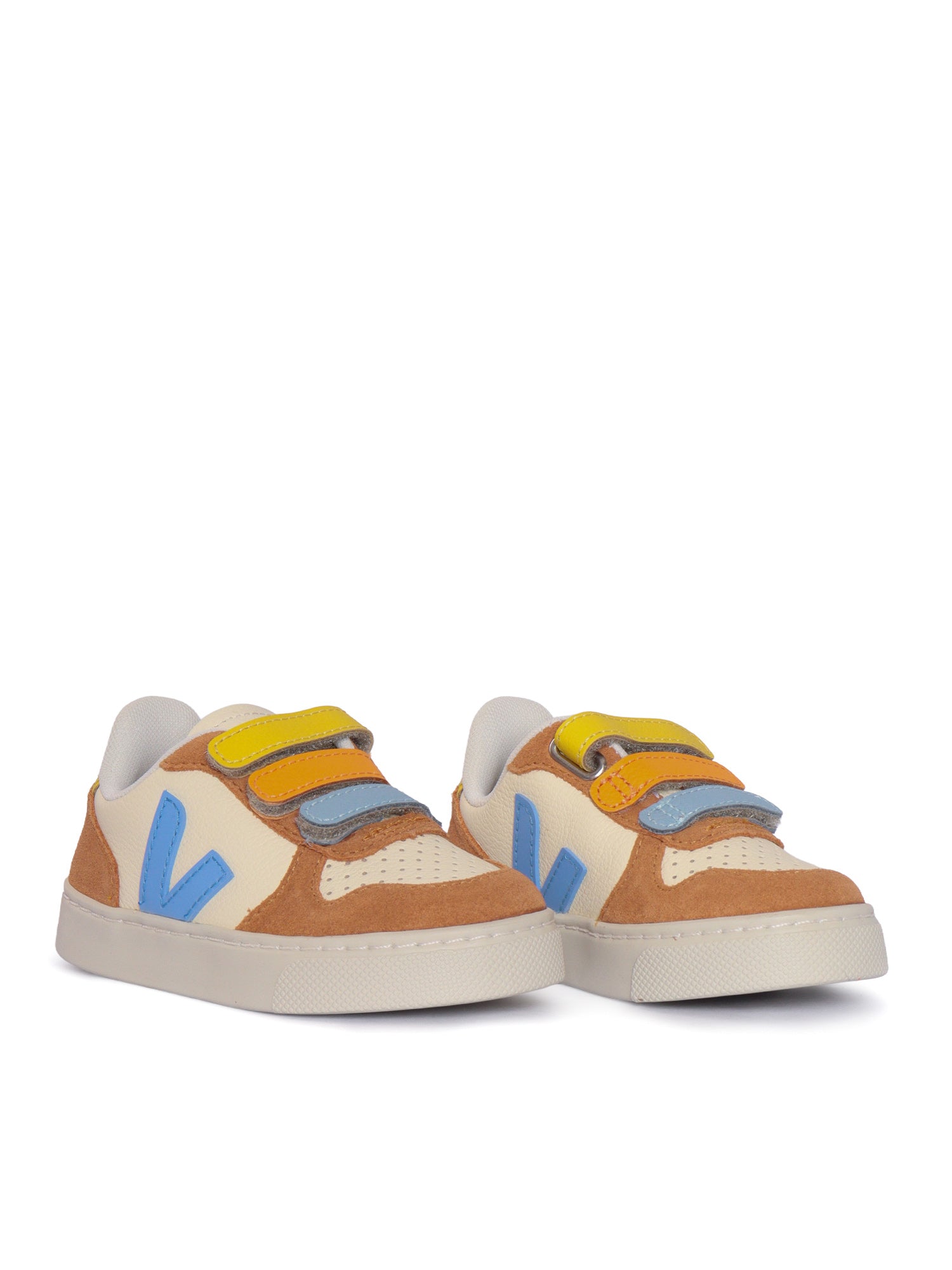 SMALL V-10 LEATHER CASHEW_AQUA_UMBER SNEAKERS Yellow Kid