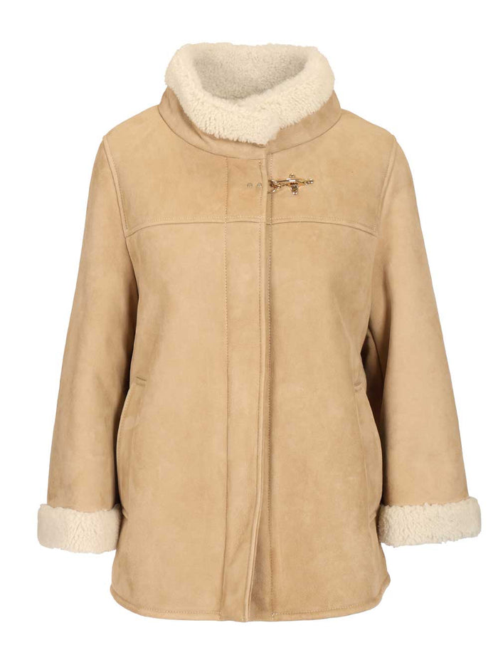 Sheepskin cape Grey Lambskin (ovis Aries Aries) Coat