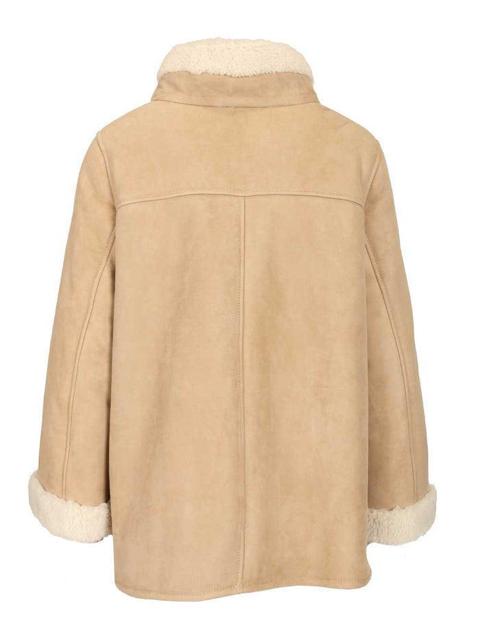 Sheepskin cape Grey Lambskin (ovis Aries Aries) Coat