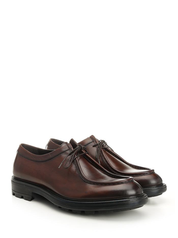 derby shoe Brown Leather Lace-up