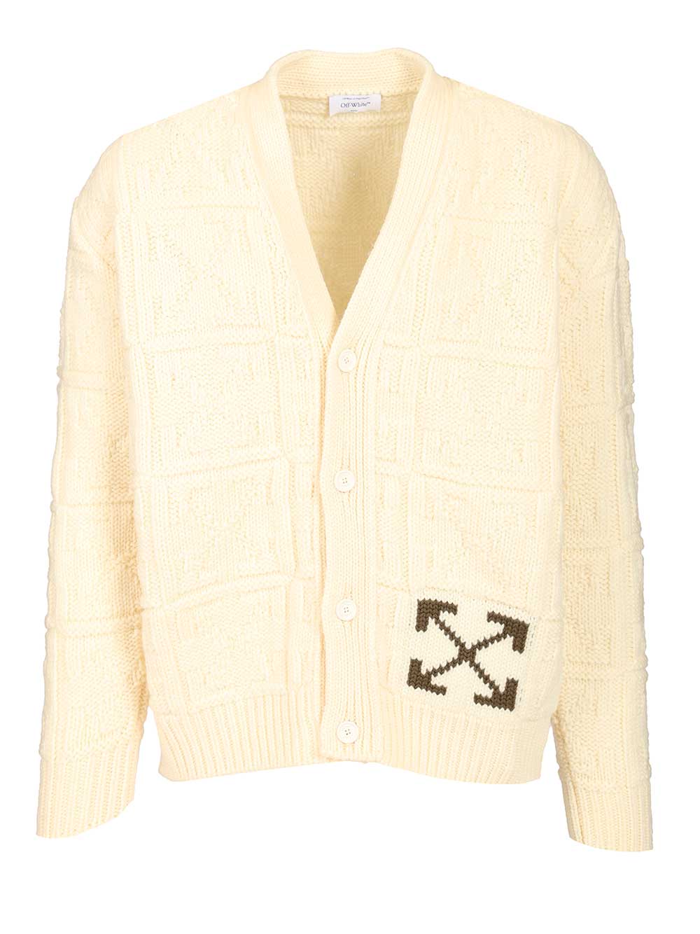 Arrow 3D wool cardigan Beige Knitwear