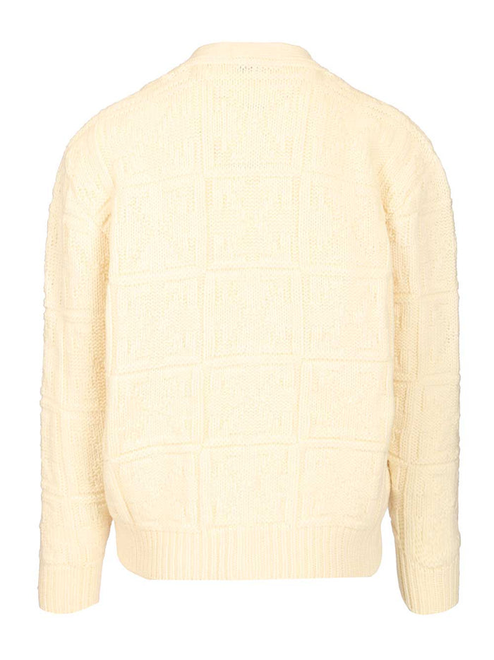 Arrow 3D wool cardigan Beige Knitwear