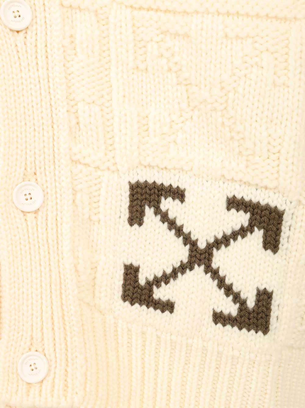 Arrow 3D wool cardigan Beige Knitwear