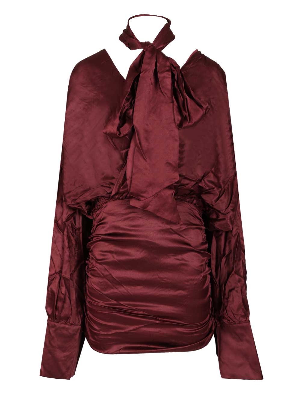 Silk Dress Bordeaux
