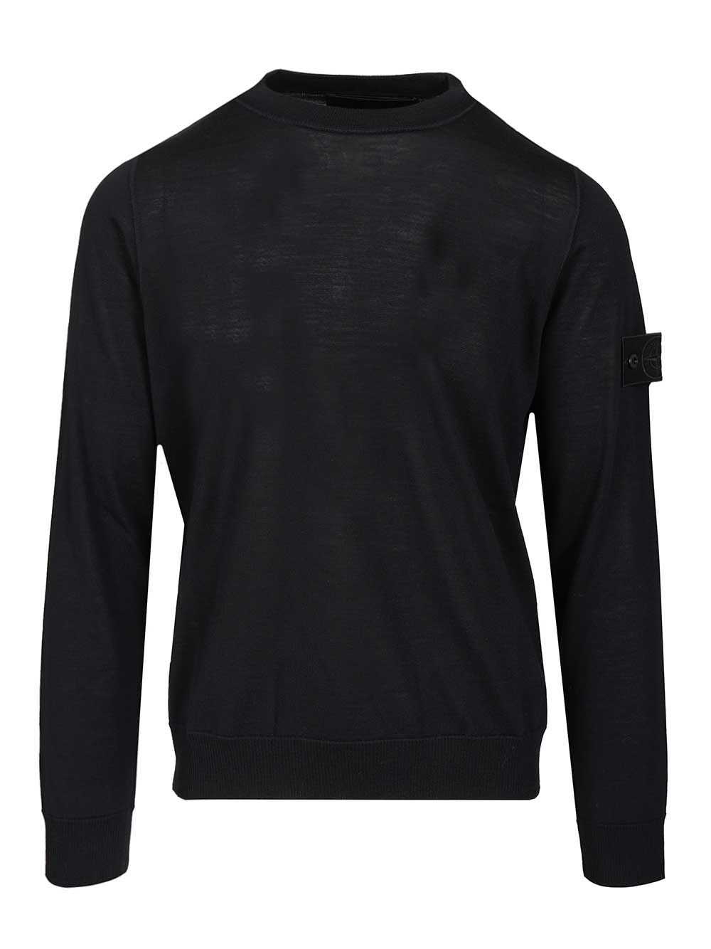 Crew Neck Sweater Blue Wool