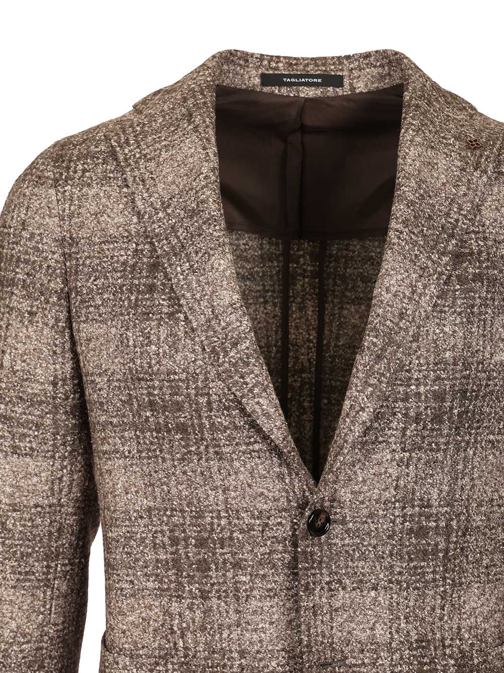 Blazer in wool and silk jersey Brown Poliestere Acrilica Jacket