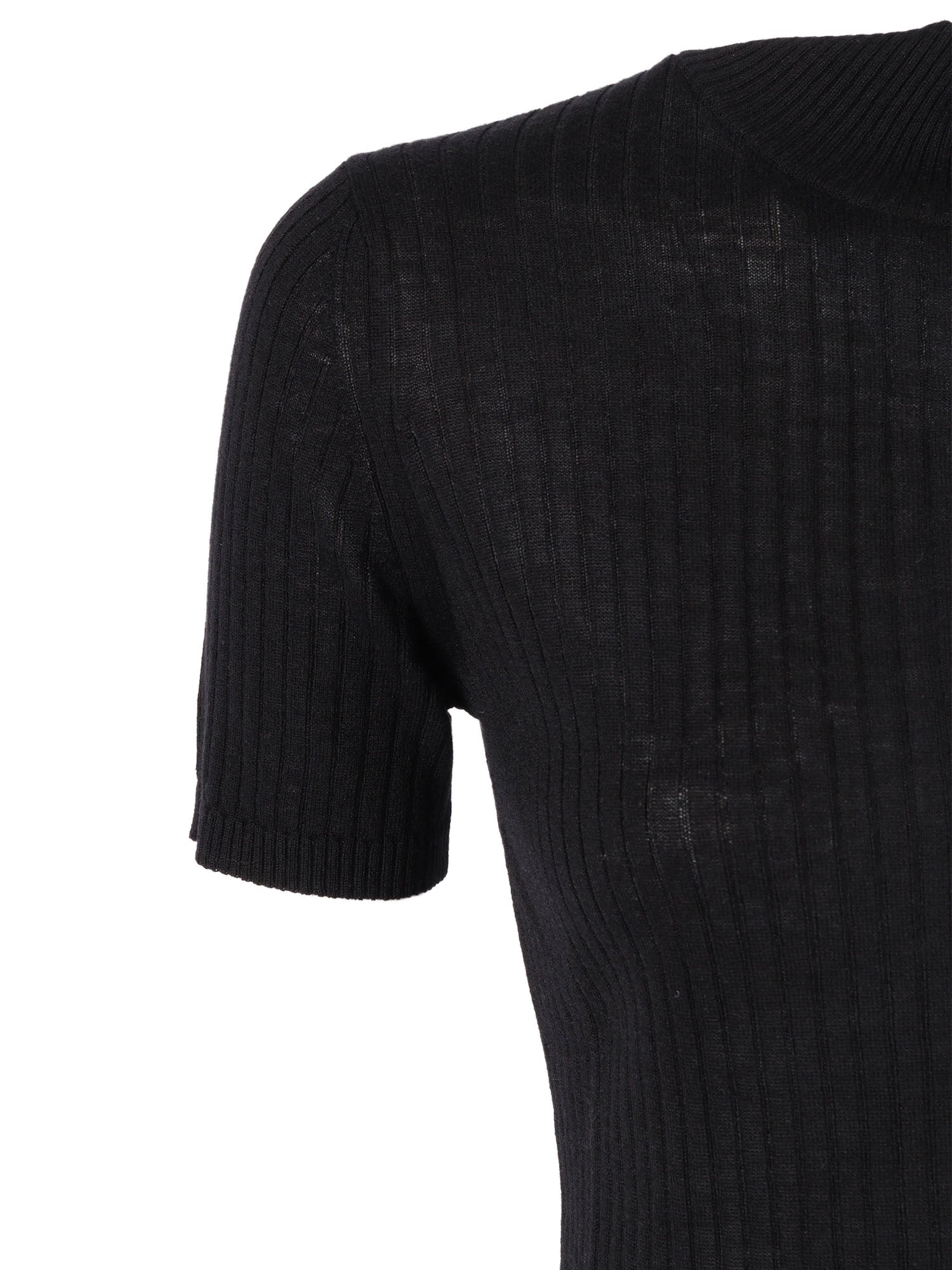 SWEATER Black Silk Wool Crewneck