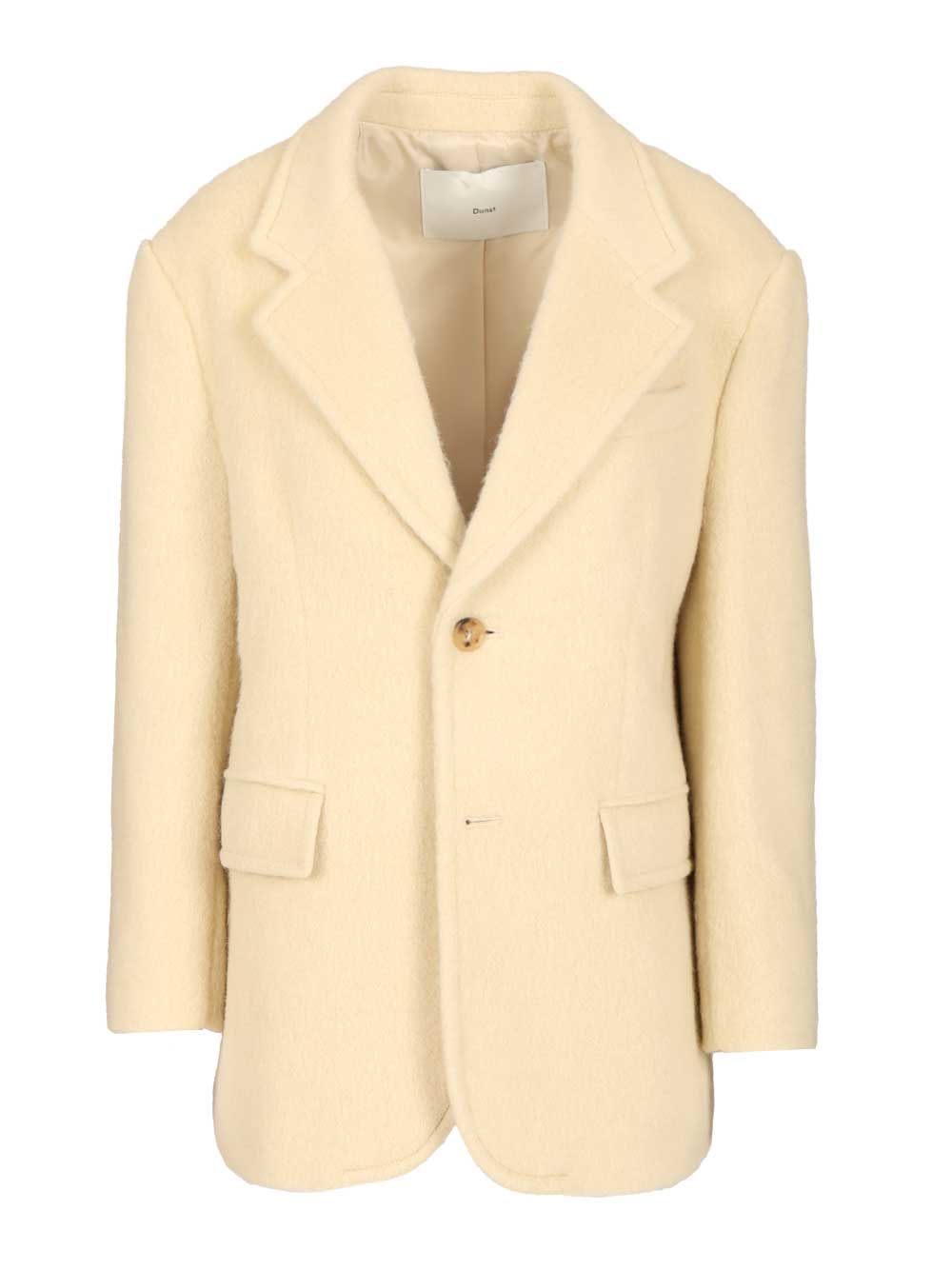 Wool and alpaca blend blazer White Shell: Jacket