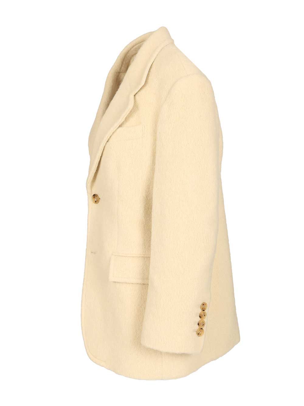 Wool and alpaca blend blazer White Shell: Jacket