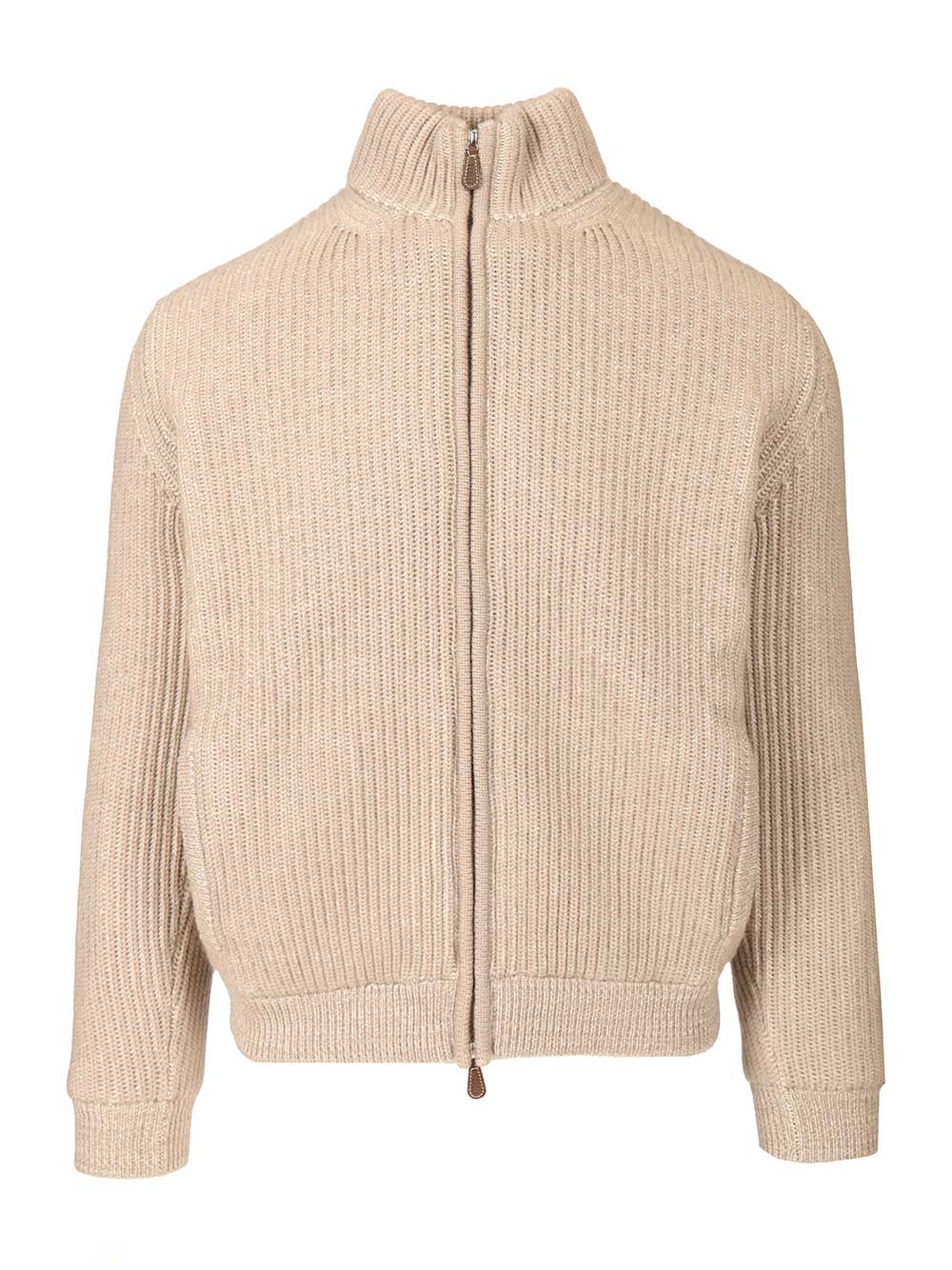 Zip-up cardigan Beige Knitwear