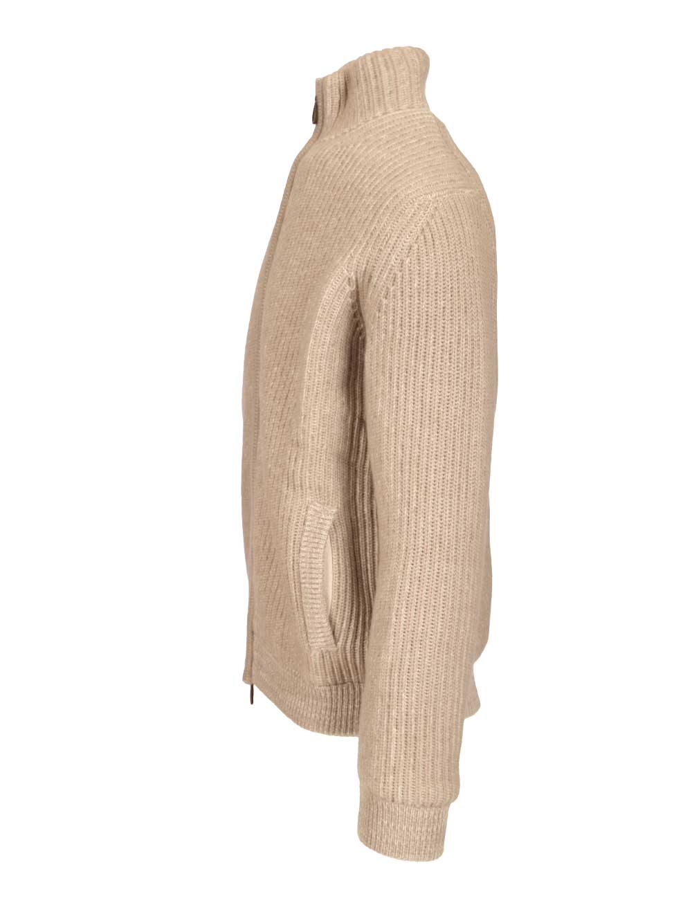 Zip-up cardigan Beige Knitwear