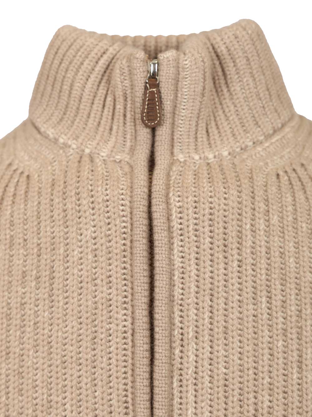 Zip-up cardigan Beige Knitwear