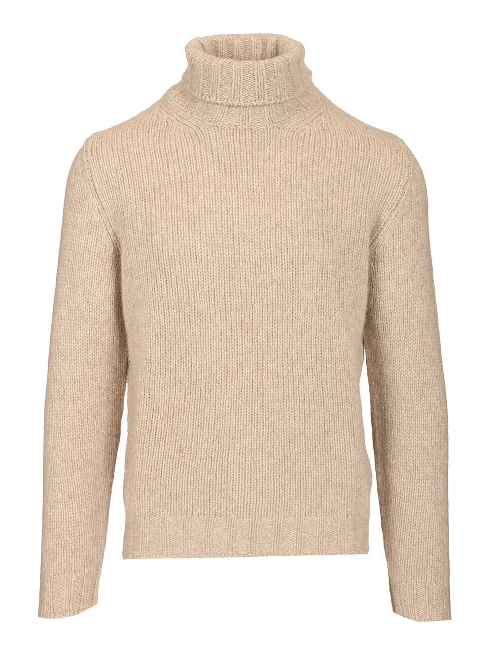 Turtleneck Sweater Beige Ws Silk