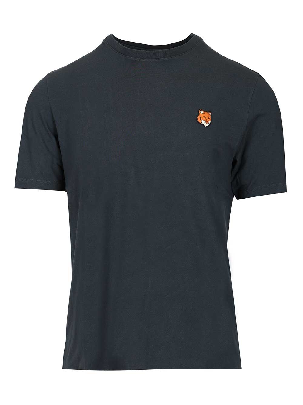 Fox Head T-Shirt Blue Cotton