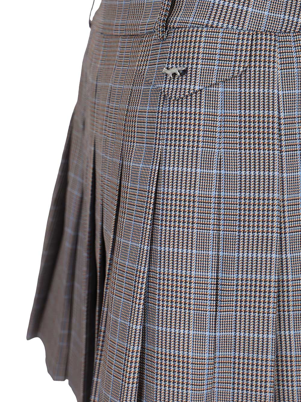 Pleated mini skirt Grey Lining = Viscose