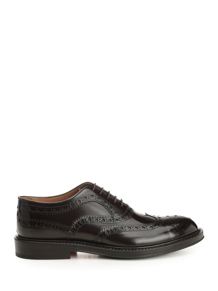 Duilio shoe in brushed leather Brown Calf Skin Lace-up