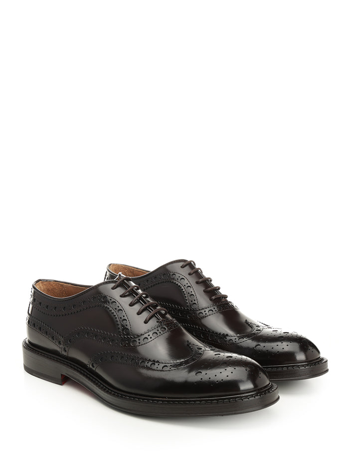 Duilio shoe in brushed leather Brown Calf Skin Lace-up
