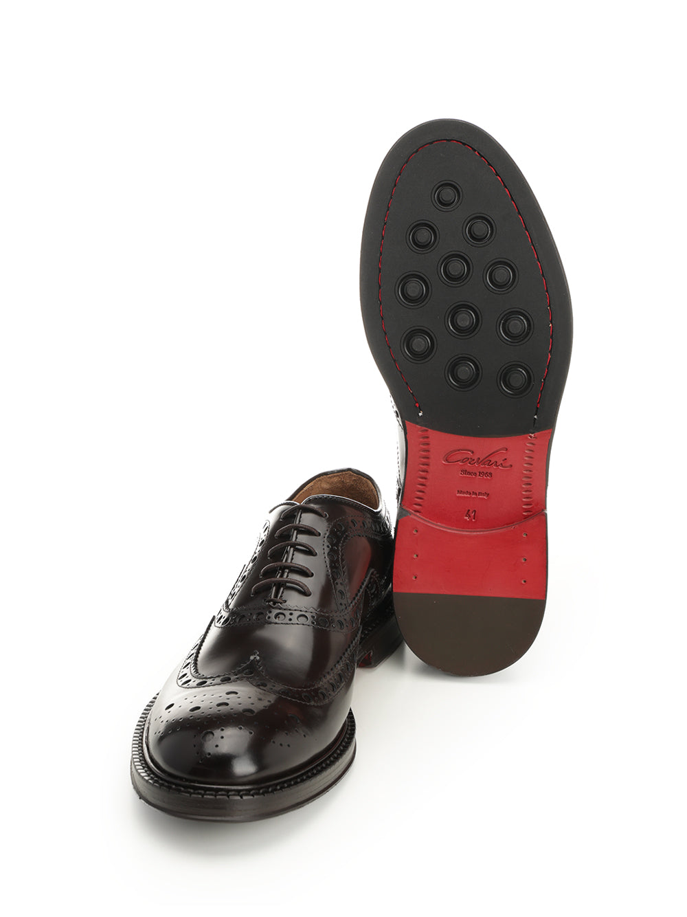 Duilio shoe in brushed leather Brown Calf Skin Lace-up