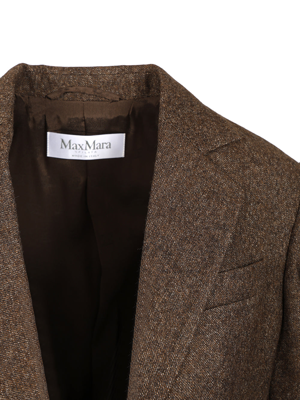 Wool Tweed Jacket Brown Virgin Ovis Aries