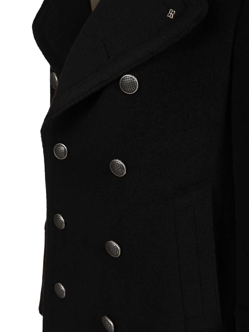 Aviator Coat Black Wool