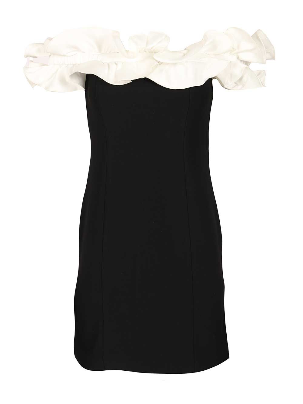 Ruffle mini dress Black