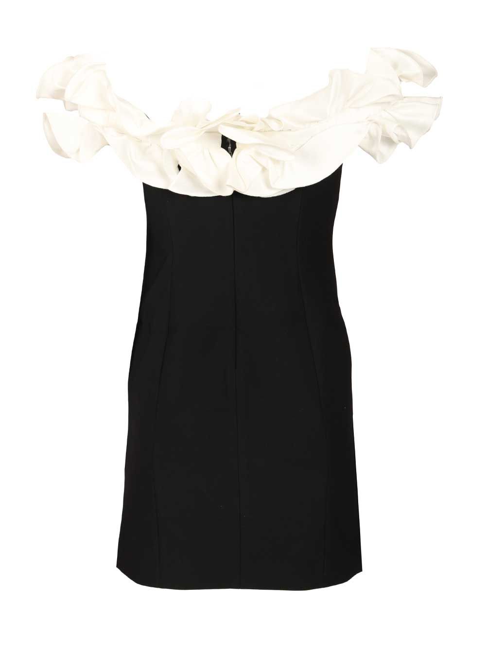 Ruffle mini dress Black