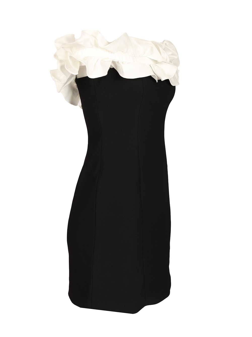 Ruffle mini dress Black