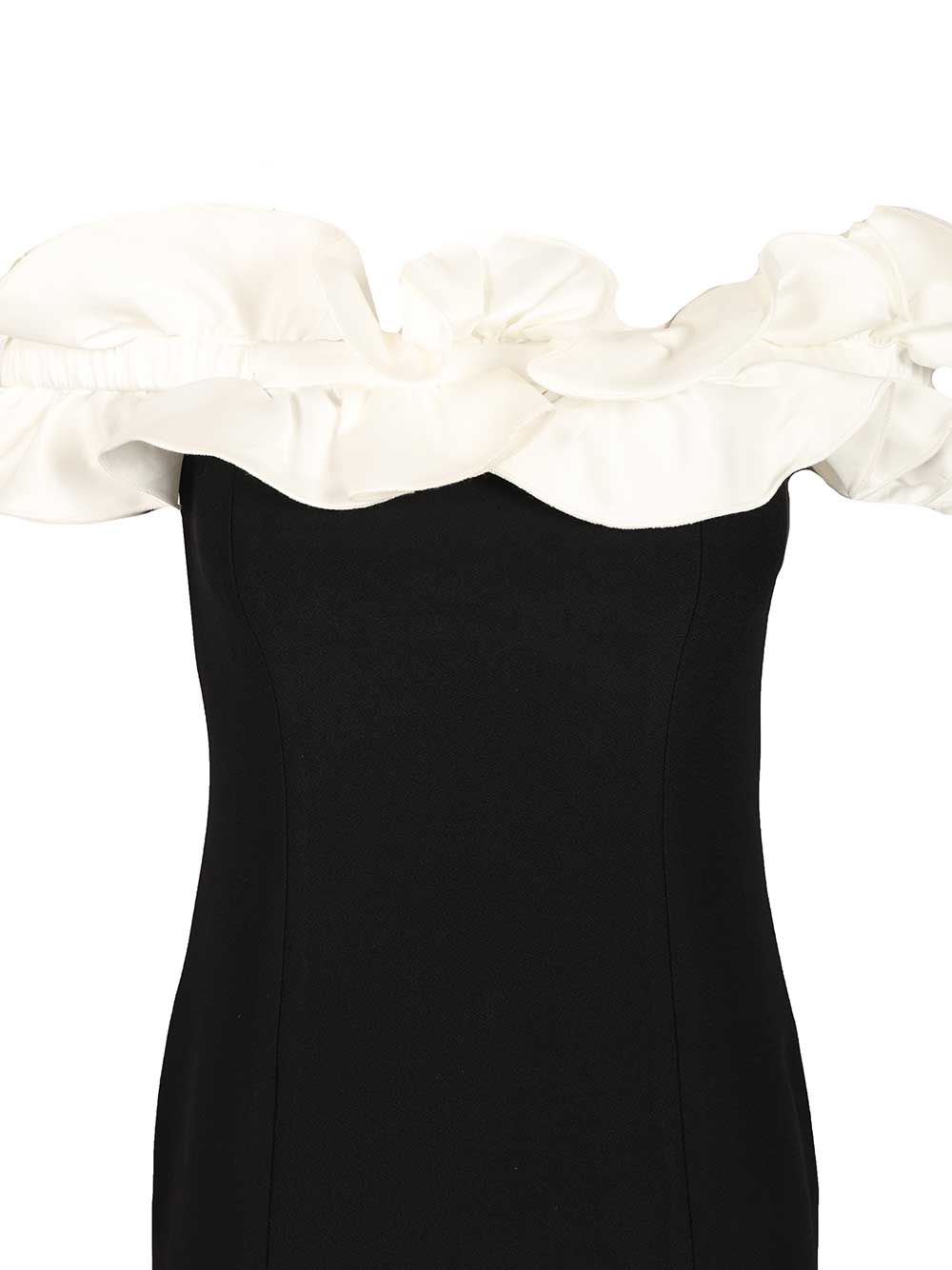 Ruffle mini dress Black