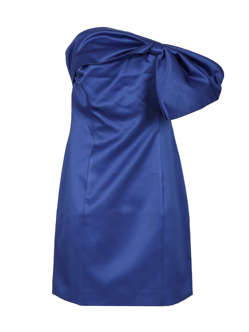 Bow mini dress Blue Polyester (recycled)
