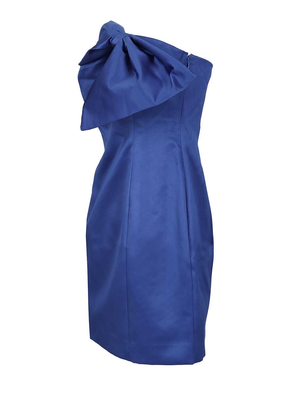 Bow mini dress Blue Polyester (recycled)