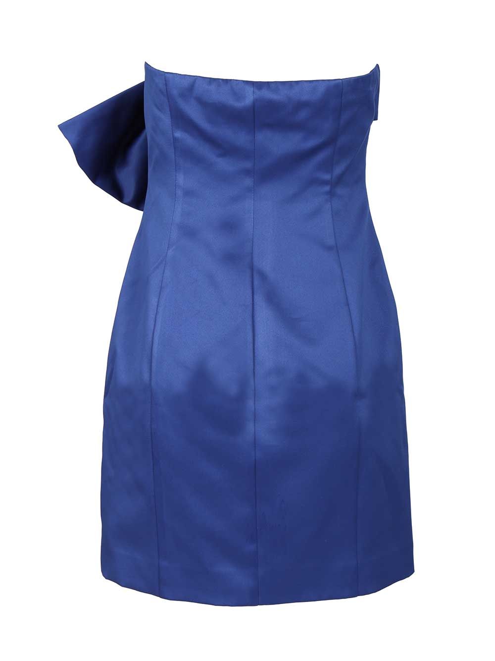 Bow mini dress Blue Polyester (recycled)