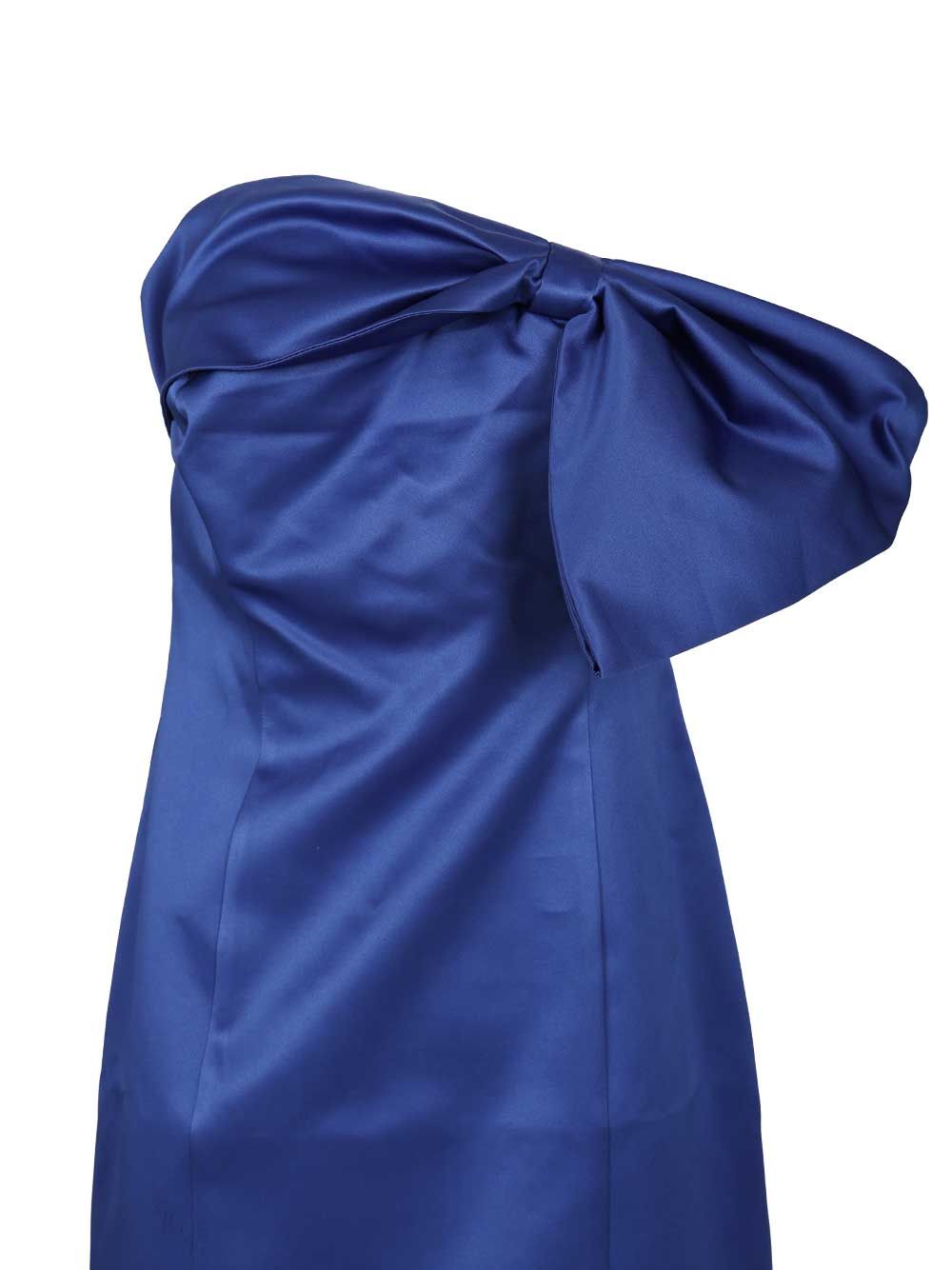 Bow mini dress Blue Polyester (recycled)