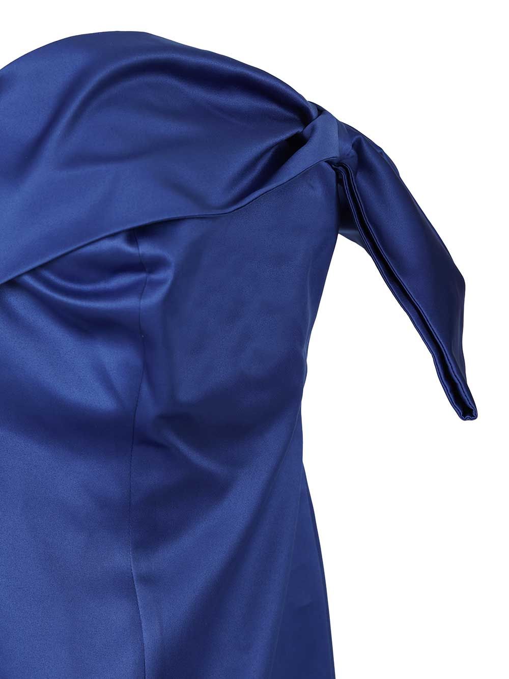Bow mini dress Blue Polyester (recycled)