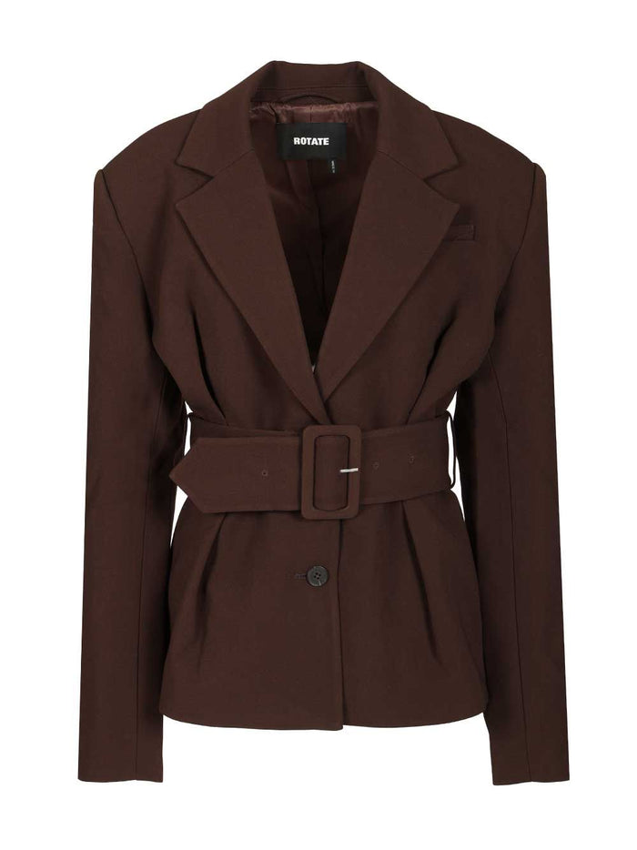 Belted blazer Brown Polyester (recycled) Jacket