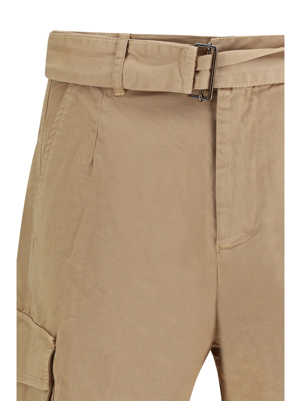 Cargo Shorts Camel Cotton Bermuda